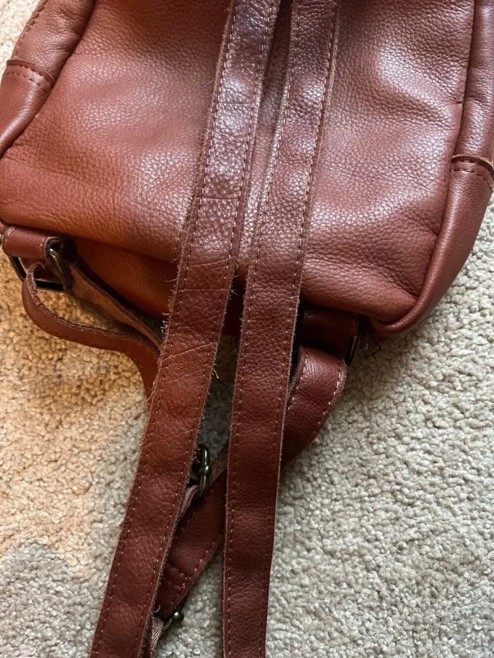 American Leather Company Denise Mini Soft Brown Genuine Leather Backpack